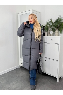 Жіноча зимова куртка кольору графіт