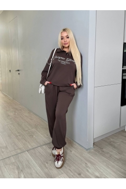 Жіночий костюм двійка шоколадного кольору