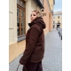 Жіночий полушубок шоколадного кольору