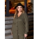 Жіночий костюм двійка кардиган і штани-палаццо колір оливка