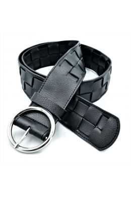 Шкіряний жіночий ремінь Чорний
