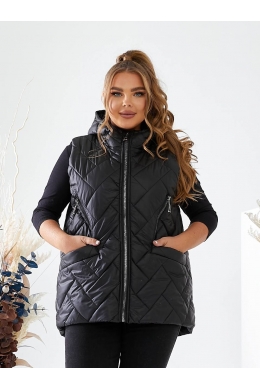 Жіноча жилетка з капюшоном колір чорний