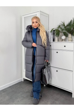 Жіноча зимова куртка кольору графіт