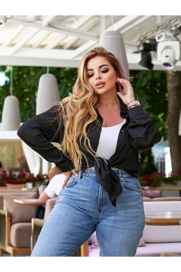 Жіноча подовжена блуза чорного кольору