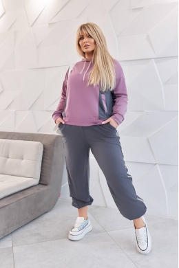 Жіночий костюм двійка колір троянда-графіт