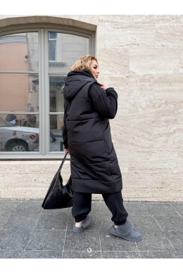 Жіночий костюм трійка подовжений жилет та спортивний костюм колір чорний