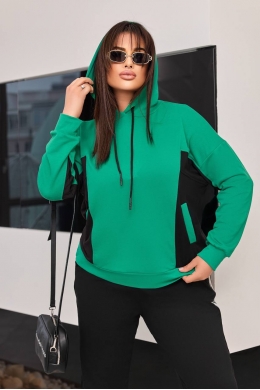 Жіночий костюм двійка колір зелений-чорний