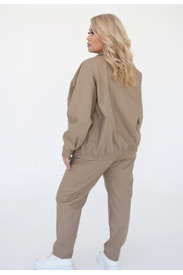 Жіночий джинсовий костюм двійка колір мокко