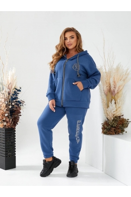 Теплий жіночий костюм на флісі колір джинс