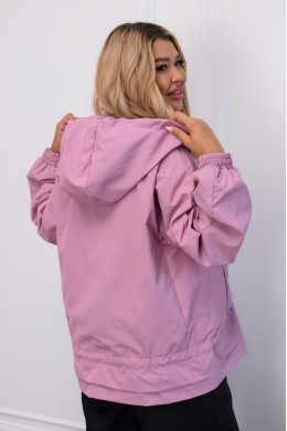 Жіноча легка вітровка з капюшоном кольору фрези