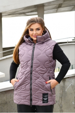 Жіноча жилетка з капюшоном колір слива