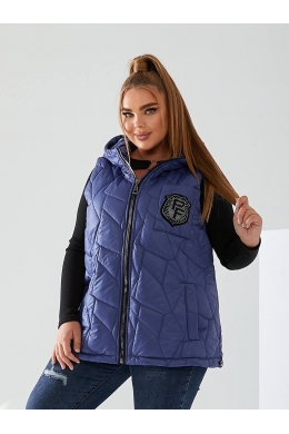 Жіноча жилетка з капюшоном колір джинс