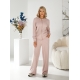 Жіночий вязаний прогулянковий костюм колір пудра