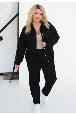 Жіночий джинсовий костюм двійка колір чорний