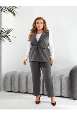 Жіночий костюм двійка жилет і штани колір графіт