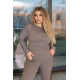 Трикотажний жіночий костюм двійка колір сірий