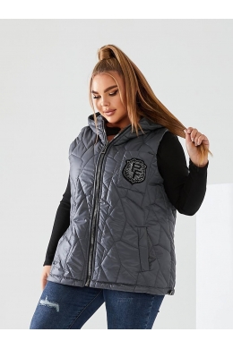 Жіноча жилетка з капюшоном колір графіт