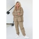 Жіночий джинсовий костюм двійка колір мокко