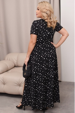 Жіноча сукня максі з розрізом чорного кольору