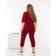 Жіночий костюм із двонитки футболка та бриджі бордового кольору