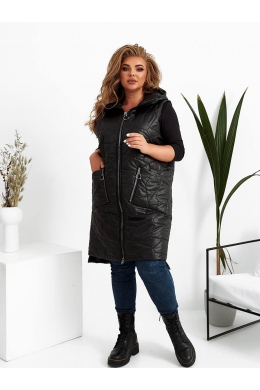 Жіночий жилет прямого крою чорного кольору
