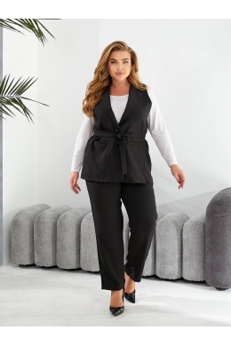 Жіночий костюм двійка жилет і штани колір чорний