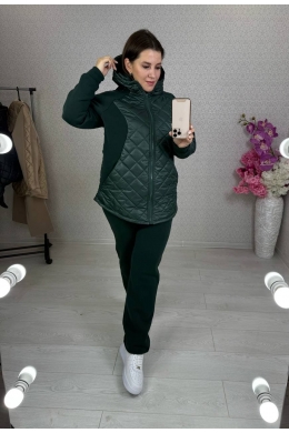 Жіночий костюм двійка колір смарагдовий