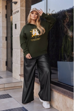 Жіноче тепле худі колір хакі