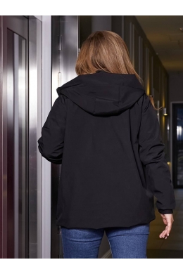 Жіноча ветрівка з капюшоном на підкладці чорного кольору