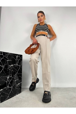 Жіночі теплі штани колір світлий беж