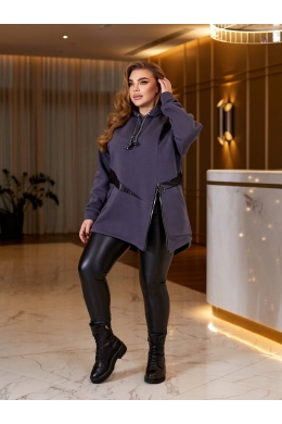 Жіночий костюм лосини та туніка колір графіт
