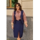 Жіночий костюм двійка жилет та спідниця колір індіго