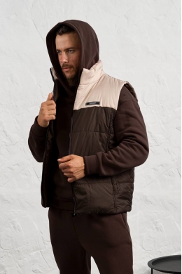 Чоловічий теплий костюм трійка кольору шоколад