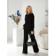 Жіночий вязаний прогулянковий костюм колір чорний