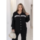 Жіночий костюм двійка з лампасами чорного кольору