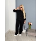 Жіночий костюм двійка з льону чорного кольору