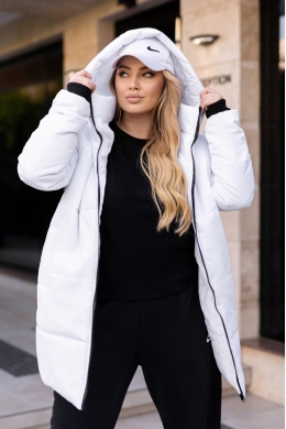 Жіноча куртка з капюшоном колір білий