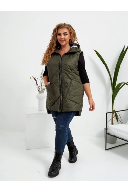 Жіноча жилетка з накладними кишенями колір хакі