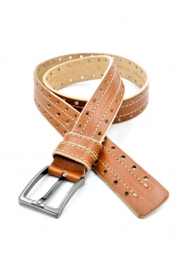 Ремінь чоловічий шкіряний рудий