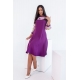Жіноча сукня зі вставками із принтованого шифону фіолетова