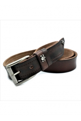 Чоловічий шкіряний ремінь темно-коричневий