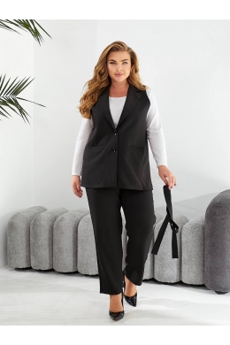 Жіночий костюм двійка жилет і штани колір чорний