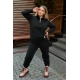 Жіночий теплий чорний костюм