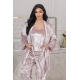Жіноча піжама-трійка колір пудра
