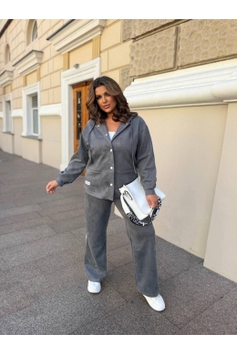 Жіночий костюм двійка сірого кольору