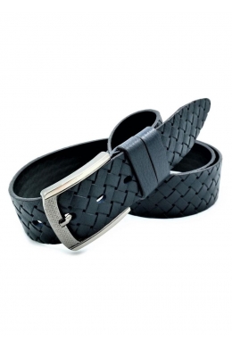 Ремінь чоловічий шкіряний темно-синій