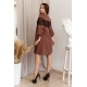 Жіноча сукня вільного крою з декоративними шнурками колір капучіно