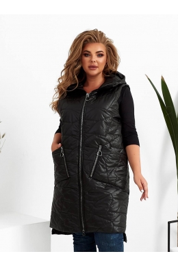 Жіночий жилет прямого крою чорного кольору