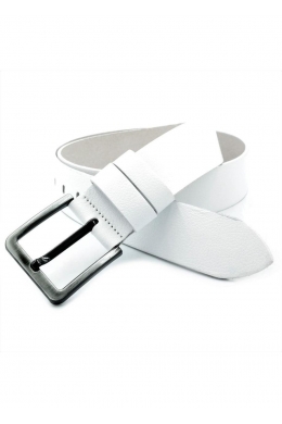 Ремінь чоловічий шкіряний Білий