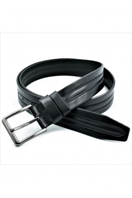 Шкіряний чоловічий ремінь чорний